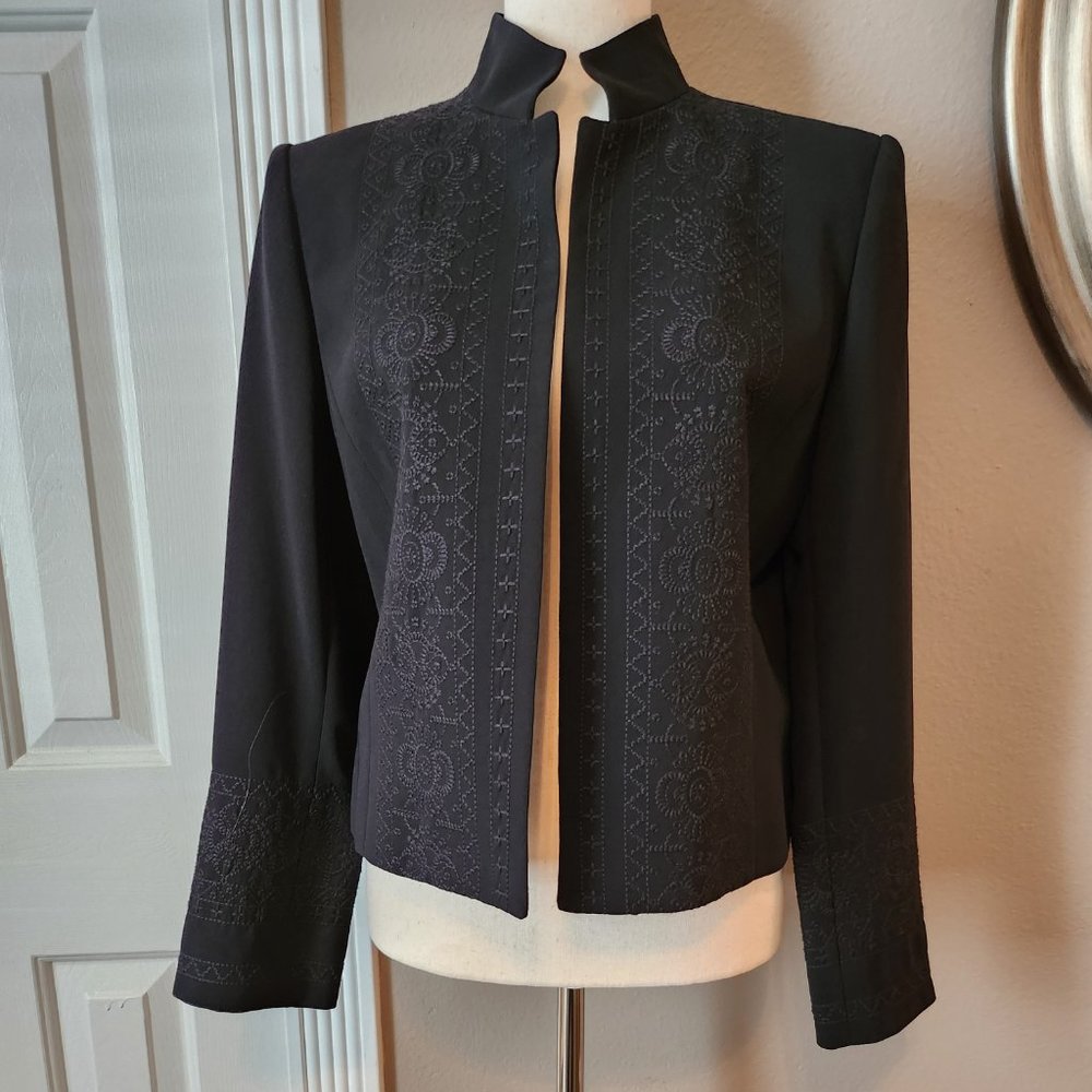 Josephine Chaus Womens Black Lined Short Jacket Size 8